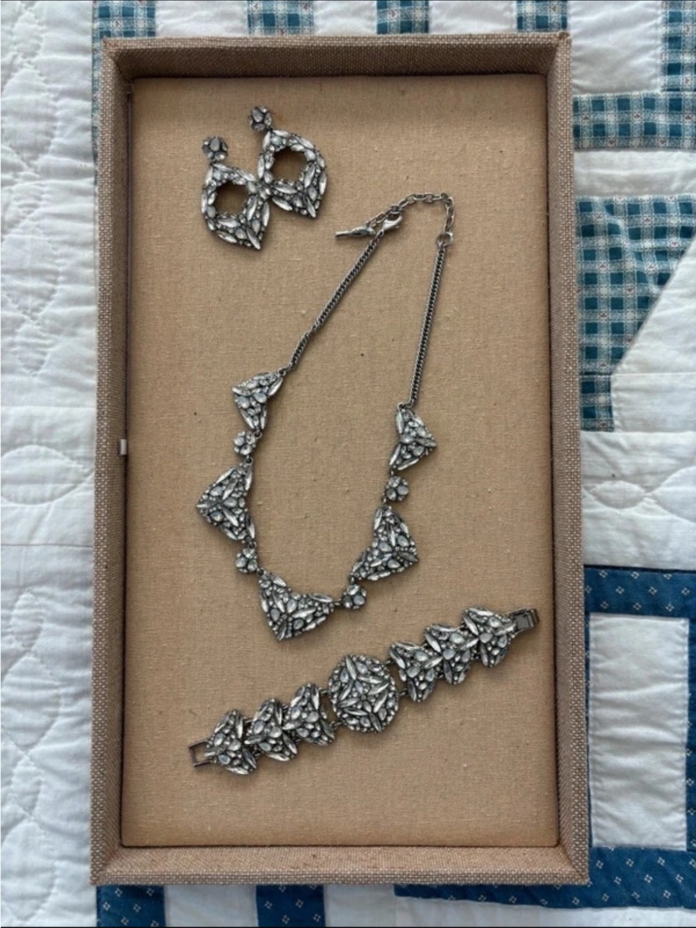 Chloe and Isabel Silver Crystal Statement Jewelry Set